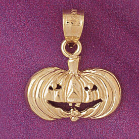 Dazzlers Jewelry Halloween Pumpkin Pendant Necklace Charm Bracelet in Yellow, White or Rose Gold 56…