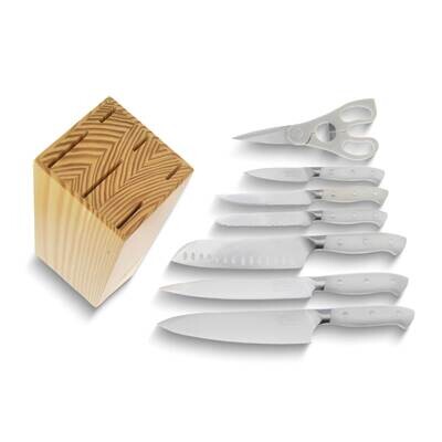 Stainless Steel 7 Piece Kitchen Knife Set with Wood Block GM26086, MPN: GM26086, 26615156482