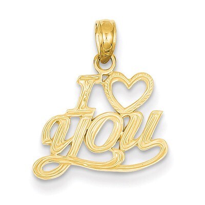 I Heart You Pendant 14k Gold Polished &amp; Textured D3869, MPN: D3869, 637218028597