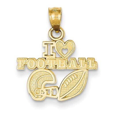 I Heart Football Pendant 14k Gold D4294, MPN: D4294, 637218083183