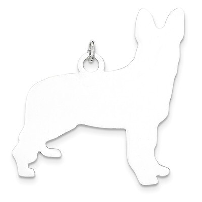 Toni Tails Engraveable Large German Shepherd Disc Charm Sterling Silver QP4723
