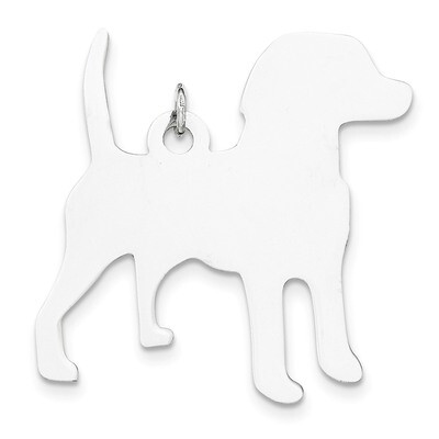 Toni Tails Engraveable Large Beagle Disc Charm Sterling Silver QP4735