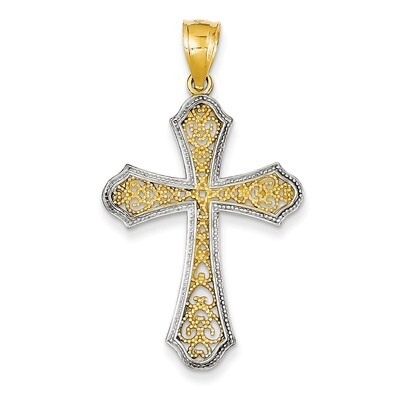 Filigree Cross Pendant 14k Gold D1645, MPN: D1645, 883957394084