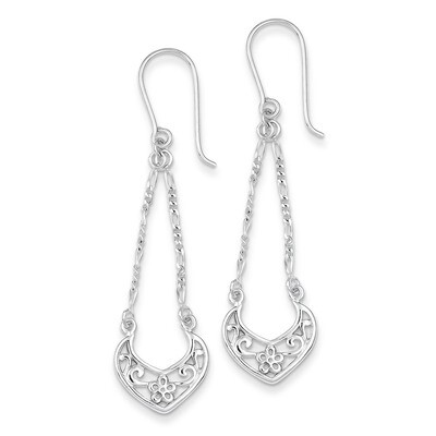 Filigree Dangle Earrings Sterling Silver QE4870, MPN: QE4870, 191101188688
