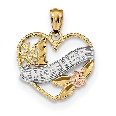 DC #Mother in Heart Rose Pendant 14k Two-tone Rose Gold K5889, MPN: K5889, 883957780764