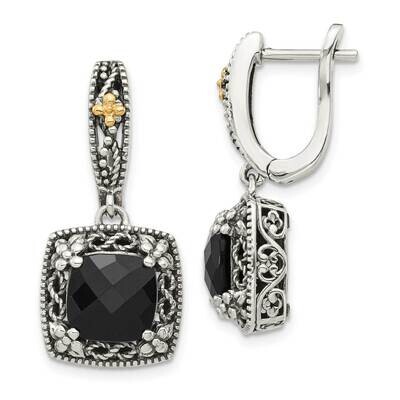 Onyx Earrings Sterling Silver with 14k Gold Polished QTC1545, MPN: QTC1545, 883957231433
