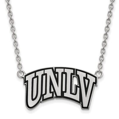 University of Nevada Las Vegas Large Enamel Pendant with Chain Necklace Sterling Silver SS011UNL-18…
