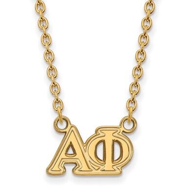 Alpha Phi Medium Pendant with 18 Inch Chain Gold-plated Silver GP007APH-18, MPN: GP007APH-18, 19110…