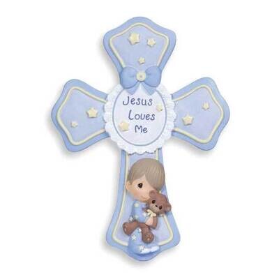 Precious Moments Blue Resin Jesus Loves Me Cross GM18946, MPN: GM18946, 875555021189