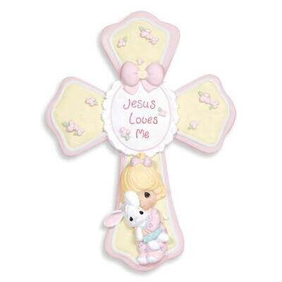 Precious Moments Pink Resin Jesus Loves Me Cross GM18945, MPN: GM18945, 875555021172