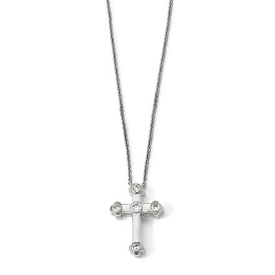 Sapphire Magnetic Cross Adjustable Necklace Sterling Silver Polished QPA125, MPN: QPA125, 852672326…