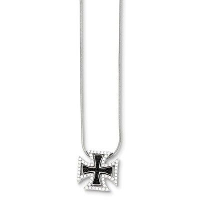 Cz Crosses Necklace Sterling Silver QMP459-18