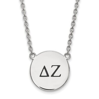 Delta Zeta Small Enameled Pendant with 18 Inch Chain Sterling Silver SS017DZ-18, MPN: SS017DZ-18, 8…