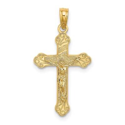 Inri Crucifix with Scroll Tips Charm 14k Gold K8531, MPN: K8531, 637218173037