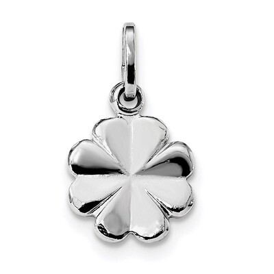 Clover Charm Sterling Silver Rhodium Plated Polished QC9248, MPN: QC9248, 886774034904