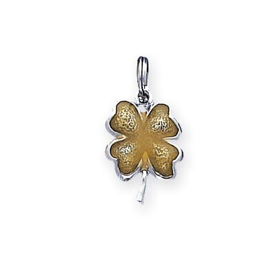 Enameled 4 Leaf Clover Charm Sterling Silver QC3881