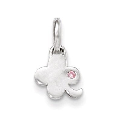Pink CZ Clover Kid&#39;s Pendant Sterling Silver QP4085