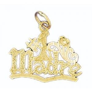 Dazzlers Jewelry Number One Madre Pendant Necklace Charm Bracelet in Yellow, White or Rose Gold 977…