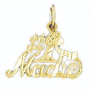 Dazzlers Jewelry Number One Madre Pendant Necklace Charm Bracelet in Yellow, White or Rose Gold 976…