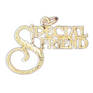 Dazzlers Jewelry Special Friend Pendant Necklace Charm Bracelet in Yellow, White or Rose Gold 10372…