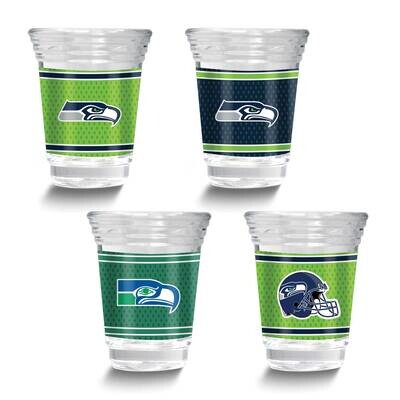 NFL Seattle SeaHawks 4-piece Shot Glass Set GM26125-SEA, MPN: GM26125-SEA, 737538033292