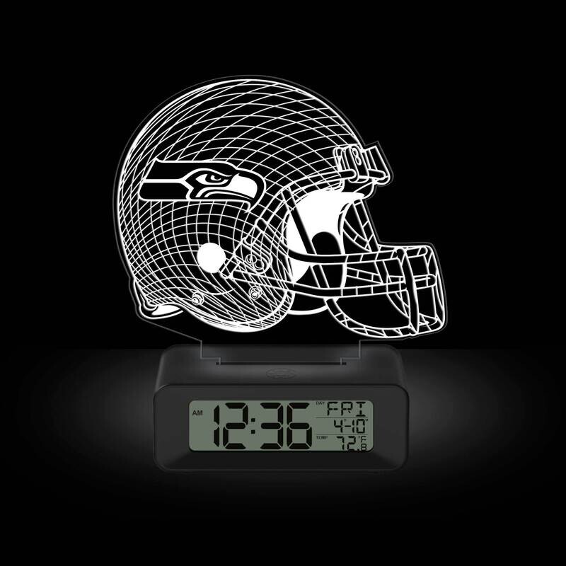 Game Time Seattle Seahawks LED 3D Illusion Alarm Clock GM25317-SEA