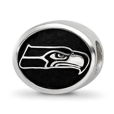 Enameled Seattle Seahawks NFL Bead Sterling Silver QRS3069, MPN: QRS3069, 191101787461
