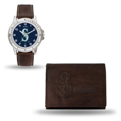 Seattle Mariners Brown Leather Watch &amp; Wallet Set GC4963, MPN: GC4963, 94746922405