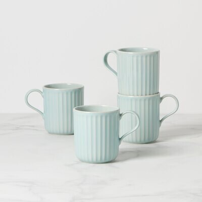 Lenox Frnch Perle Scallop Iceblue Mug Set of 4 894513, MPN: 894513, 194372024433