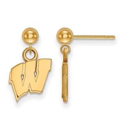 University of Wisconsin Earring Dangle Ball Gold-plated Silver GP010UWI, MPN: GP010UWI, 886774912066