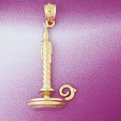 Dazzlers Jewelry Candle Pendant Necklace Charm Bracelet in Yellow, White or Rose Gold 6603, MPN: DZ…