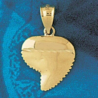 Dazzlers Jewelry Shark Teeth Tooth Pendant Necklace Charm Bracelet in Yellow, White or Rose Gold 92…