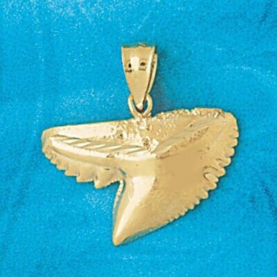 Dazzlers Jewelry Shark Teeth Tooth Pendant Necklace Charm Bracelet in Yellow, White or Rose Gold 92…
