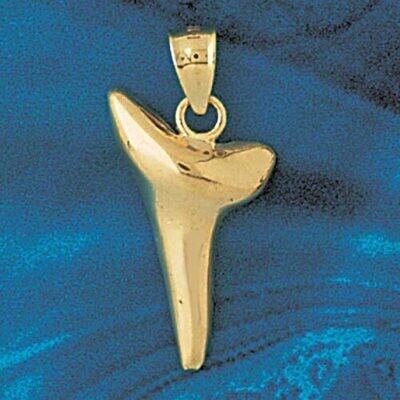 Dazzlers Jewelry Shark Teeth Tooth Pendant Necklace Charm Bracelet in Yellow, White or Rose Gold 92…