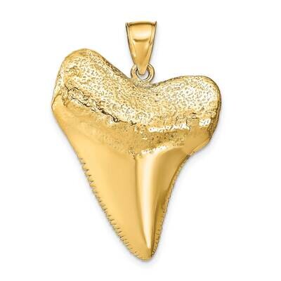 3-Dimensional Shark Tooth Pendant 14k Gold Solid Polished K7917, MPN: K7917, 63721804494