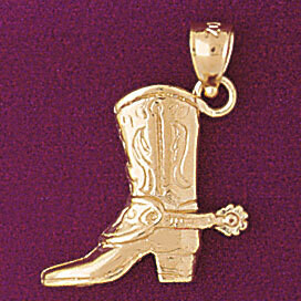 Dazzlers Jewelry Cowboy Boots Pendant Necklace Charm Bracelet in Yellow, White or Rose Gold 5193, M…