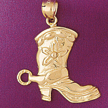 Dazzlers Jewelry Cowboy Boots Pendant Necklace Charm Bracelet in Yellow, White or Rose Gold 5190, M…
