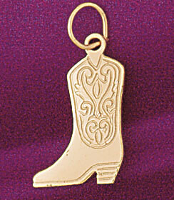 Dazzlers Jewelry Cowboy Boots Pendant Necklace Charm Bracelet in Yellow, White or Rose Gold 5186, M…