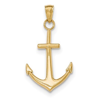 Anchor Pendant 14k Gold Polished K5394, MPN: K5394, 637218170661