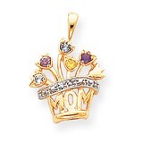 5 Birthstones Grade A Diamond Mother&#39;s Pendant 14k Gold XMP7/5GN/A, MPN: XMP7/5GN/A, 883957148038