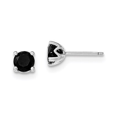 Black Sapphire Post Earrings Sterling Silver Rhodium-plated QE12162, MPN: QE12162, 191101039058