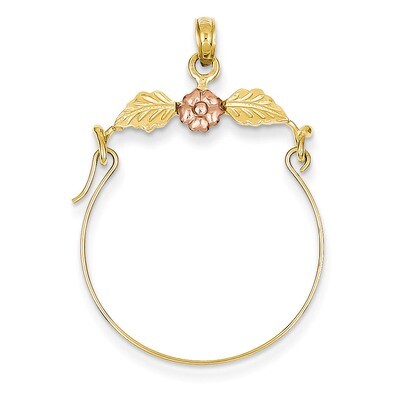 Leaves with Flower Charm Holder 14k Two-Tone Gold K2575, MPN: K2575, 637218067558