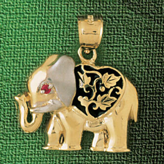 Dazzlers Jewelry Elephant Pendant Necklace Charm Bracelet in Yellow, White or Rose Gold 2303, MPN: …