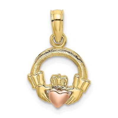 Two-Tone Claddagh with Heart Charm 10k Gold 10K9070, MPN: 10K9070,