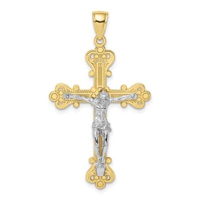 Two-Tone Engraved Crucifix Charm 10k Gold 10K9220, MPN: 10K9220,