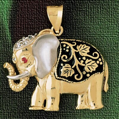 Dazzlers Jewelry Elephant Pendant Necklace Charm Bracelet in Yellow, White or Rose Gold 2304, MPN: …