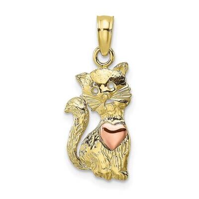 Cat with Heart Charm 10k Two-Tone Gold  10K9104, MPN: 10K9104,