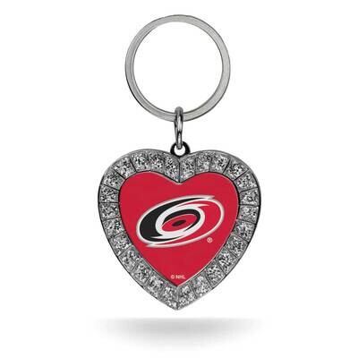 NHL Carolina Hurricanes Rhinestone Heart Key Ring GC7967, MPN: GC7967, 94746940485