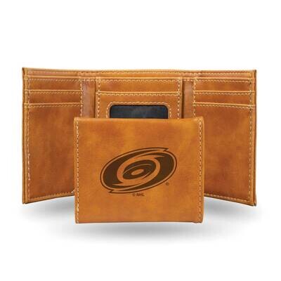 NHL Carolina Hurricanes Brown Faux Leather Trifold Wallet GC7819, MPN: GC7819, 767345901347