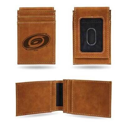 NHL Carolina Hurricanes Brown Faux Leather Front Pocket Wallet GC7573, MPN: GC7573, 767345896247